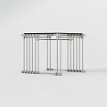 Modern Coffee Table With Sleek Metal Frame And Wooden Top Design
