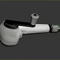 White Handheld Equipment With Black Component Colored Tip And Hole Design 3d model