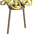 Sturdy Sports Training Equipment With Yellow Rings And Brown Metal Stand For Fitness