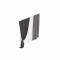 Brown Thick Curtains With White Sheer Layers For Window Decoration 3d model