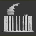 Elegant Classical White Columns Arranged On Circular Base With Stepped Top Structure