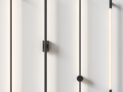 Elegant Minimalist Wall Light With Black Metal Frame And Warm Glow For Home Decoration 3d model