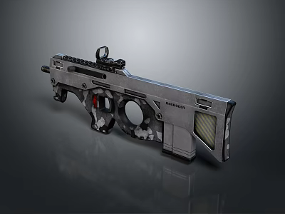 Modern Tactical Firearm With Tactical Scope Metallic Finish And Detailed Texture 3d model