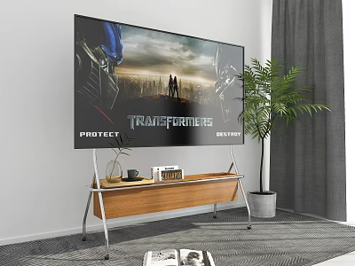 Iron Art TV Stand In Modern Living Room 3d model