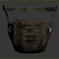Leather Mask with Textured Strap and Metal Accents Vintage Design