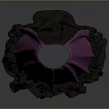 Purple Lace Long Skirt With Black Ruffled Hem And Elegant Design