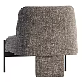 Modern Minimalist Single Sofa In Gray Textured Fabric With Metal Legs Design