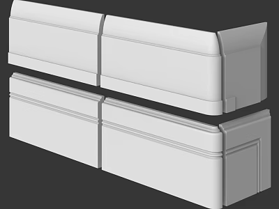 White Modular Architectural Components With Structural Design And Smooth Finish 3d model