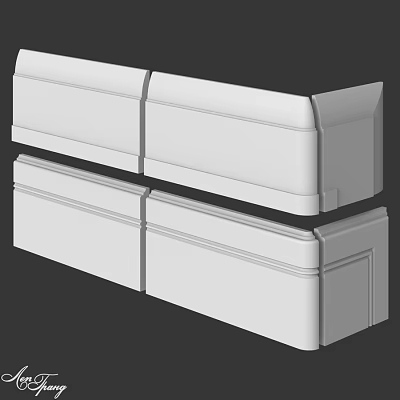 White Modular Architectural Components With Structural Design And Smooth Finish 3d model