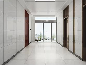 modern elevator hall 3d model