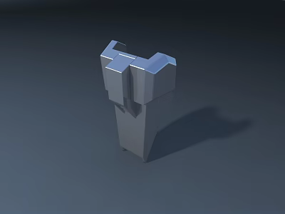 Modern Public Facility Structure With Gray Geometric Shape And Simplified Urban Design 3d model