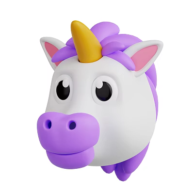 Modern pony rainbow horse horse head cartoon animal anime animal 3d model