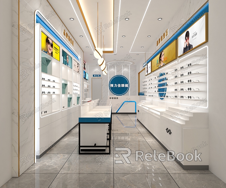 Light Luxury Glasses Shop model