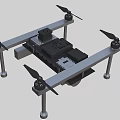 Industrial Drone With Four Propellers Metal Frame And Electronic Component Module 3d model