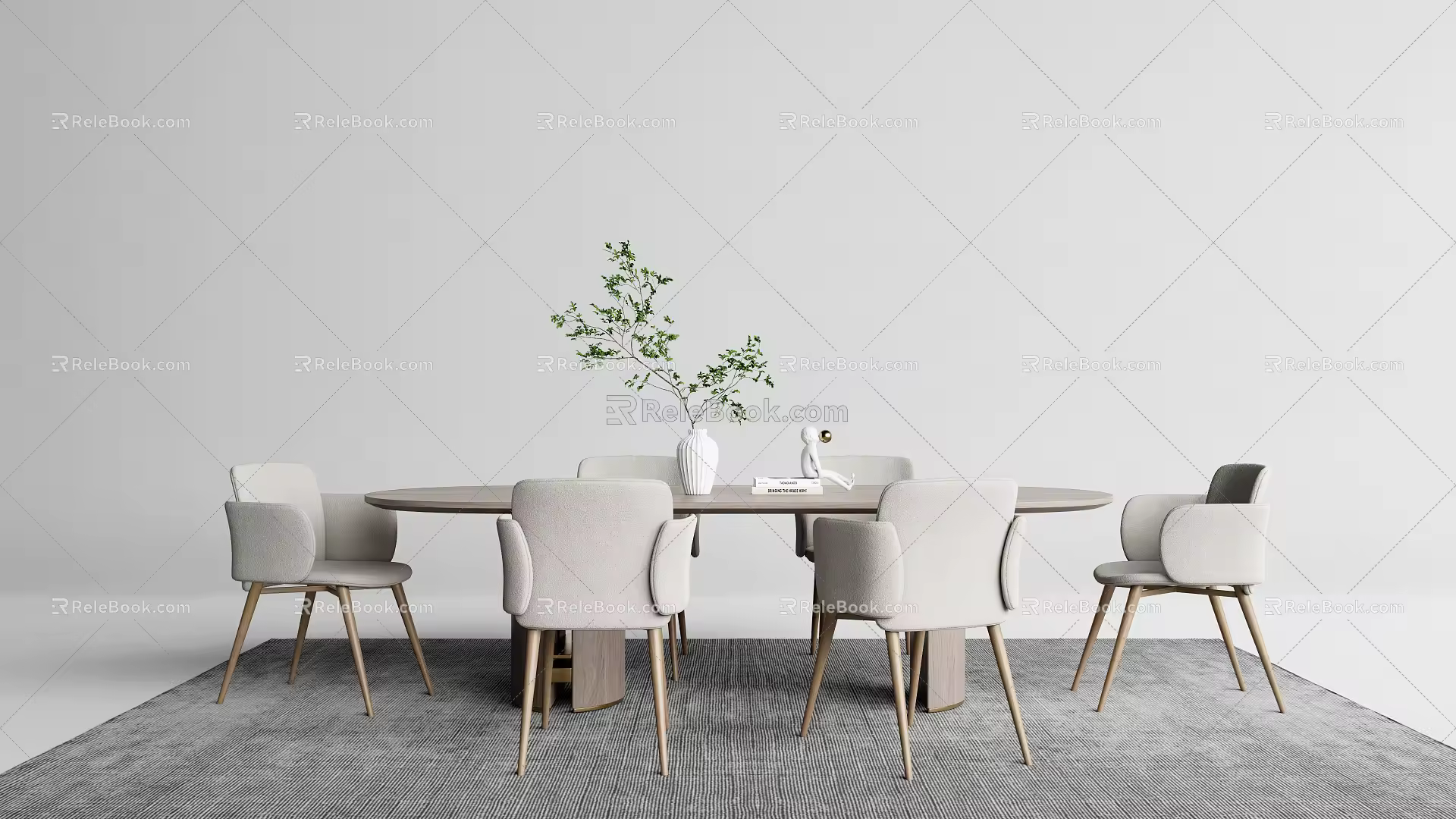 Quiet table and chair combination 3d model