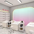 Color Zone Beauty Store In Shopping Mall Featuring Cosmetics Skincare Display Shelves And Billboard