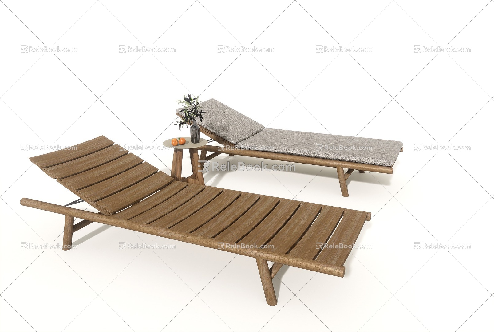 Modern Recliner Beach Chair Leisure Chair Outdoor Wooden Recliner Bench model