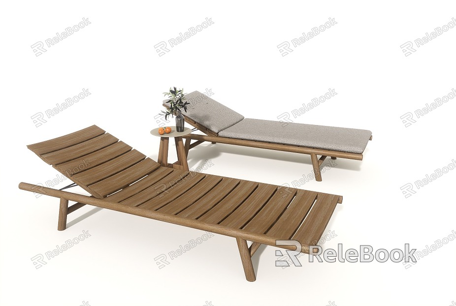 Modern Recliner Beach Chair Leisure Chair Outdoor Wooden Recliner Bench model