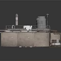Large Industrial Equipment Facility With Cylindrical Tanks Platform And Metal Pipes