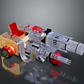 Browning Machine Gun Browning Gatling White Machine Gun Machine Gun Bullet Military 3d model
