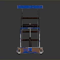 Blue Hydraulic Scissor Lift Table With Mobile Wheels Handle And Platform
