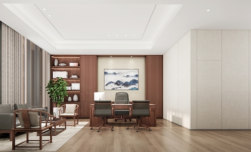 New Chinese Office General Manager Office 3d model