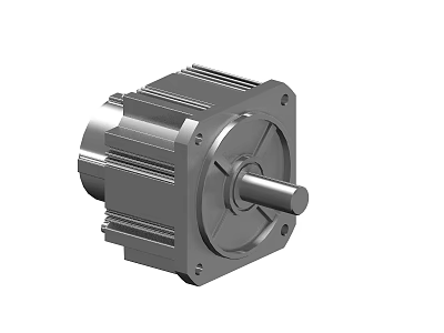 Industrial Electric Motor With Metal Housing And Rotating Shaft Design Structure 3d model