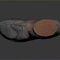 Vintage Gray Leather Shoes With Distressed Design And Brown Ankle Part