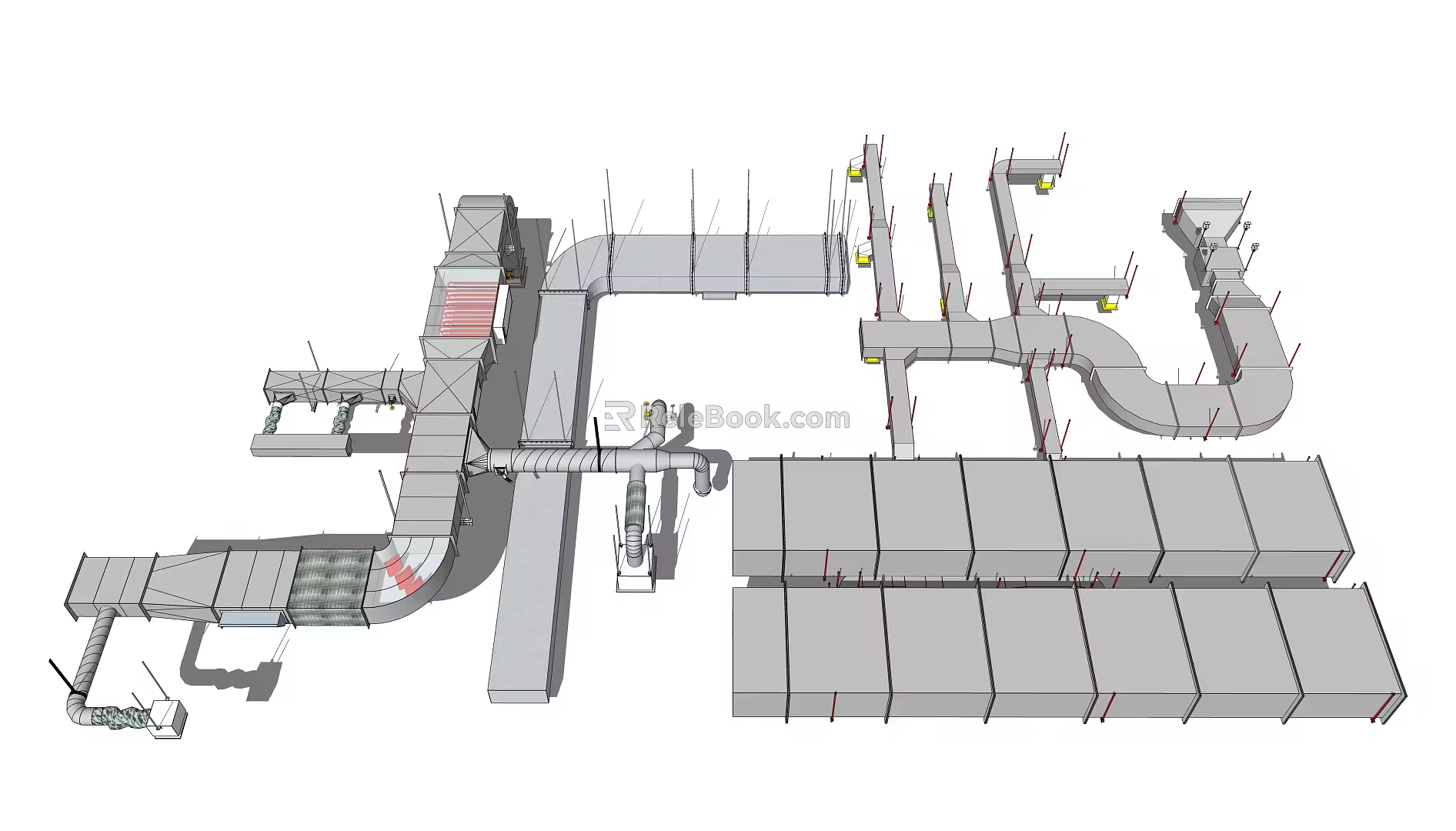 Modern pipeline through pipeline 3d model