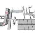 Modern pipeline through pipeline 3d model
