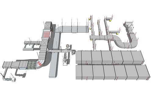 Modern pipeline through pipeline 3d model