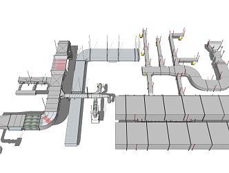 Modern pipeline through pipeline 3d model