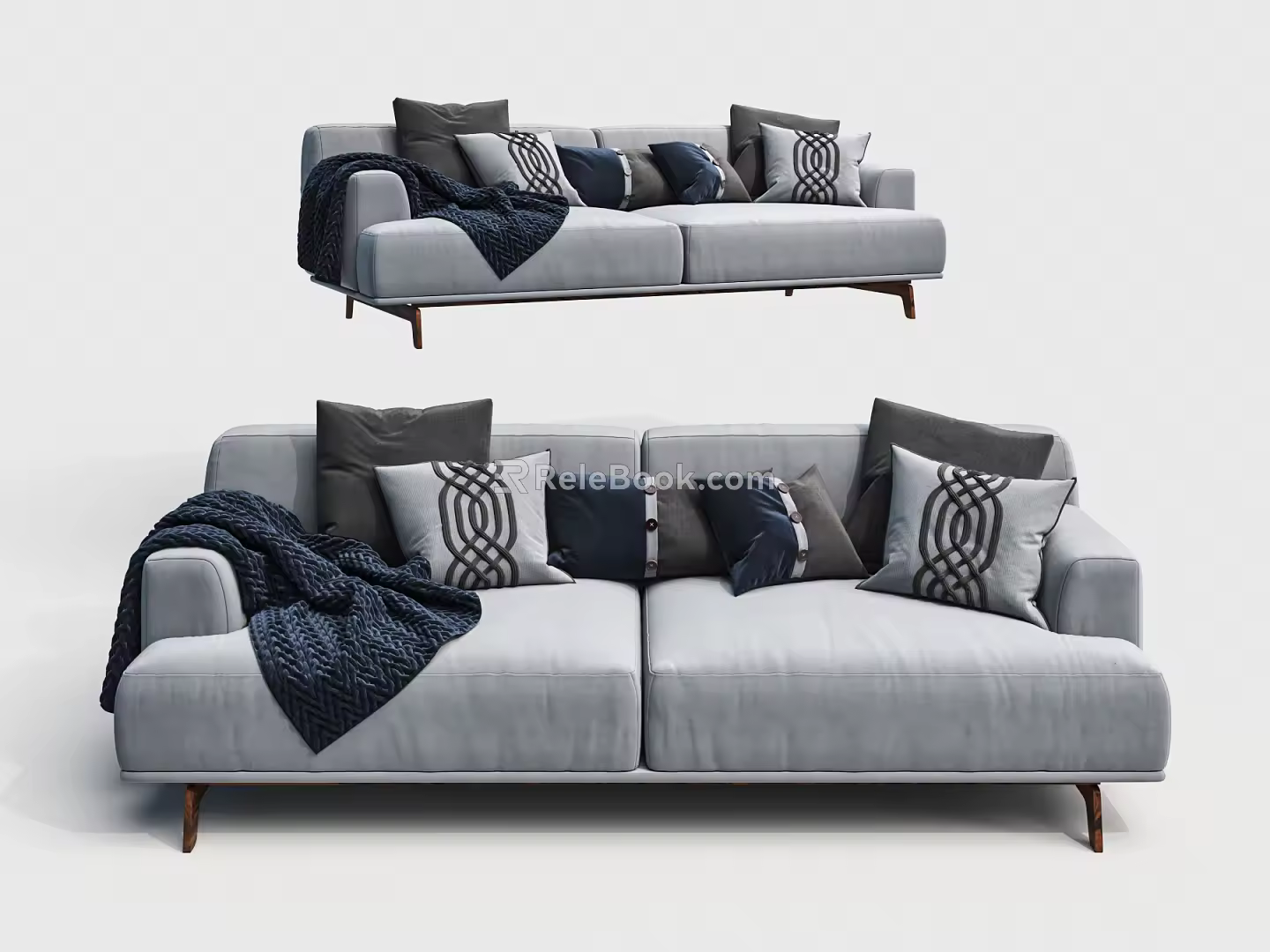 Modern double sofa 3d model