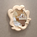 Cream style mirror decorative mirror vanity mirror makeup mirror shaped hanging mirror art mirror bathroom mirror 3d model