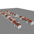 Rural Self built Houses With Red Roofs Neat Arrangement And Village Layout