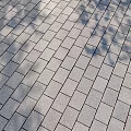 Gray Brick Paved Ground With Neatly Arranged Tiles And Tree Shadow Patterns 3d model