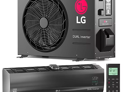 LG Dual Inverter Air Conditioner Fan With Remote Control And Digital 3d model