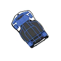 Black and Blue Go Kart with Steering Wheel Seat and Open Frame Structure