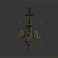 Military Helicopter Camouflage Exterior With Rotor Blades And Weapon Systems Design