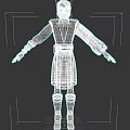 Game and Movie Character 3D Model in Dark Robe with Belt Black Gloves and Boots