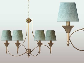 American chandelier ceiling lamp 3d model