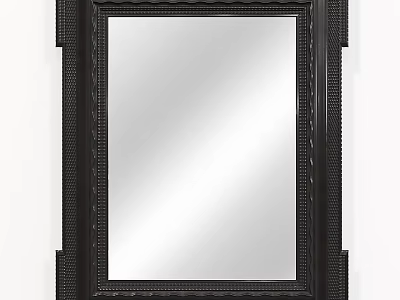 Decorative Wall Mirror With Black Ornate Frame And Classic Design Elements 3d model