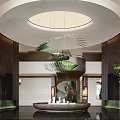Luxury Modern Sales Office Lobby With Exquisite Hanging Art And Elegant Spacious Interior Design