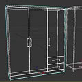 Two Piece Dark Brown Wooden Wardrobe Furniture With Double Doors Drawers And Metal Handles