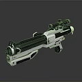 Modern Advanced Weapon Rifle With Telescopic Sight And Black White Design Structure 3d model