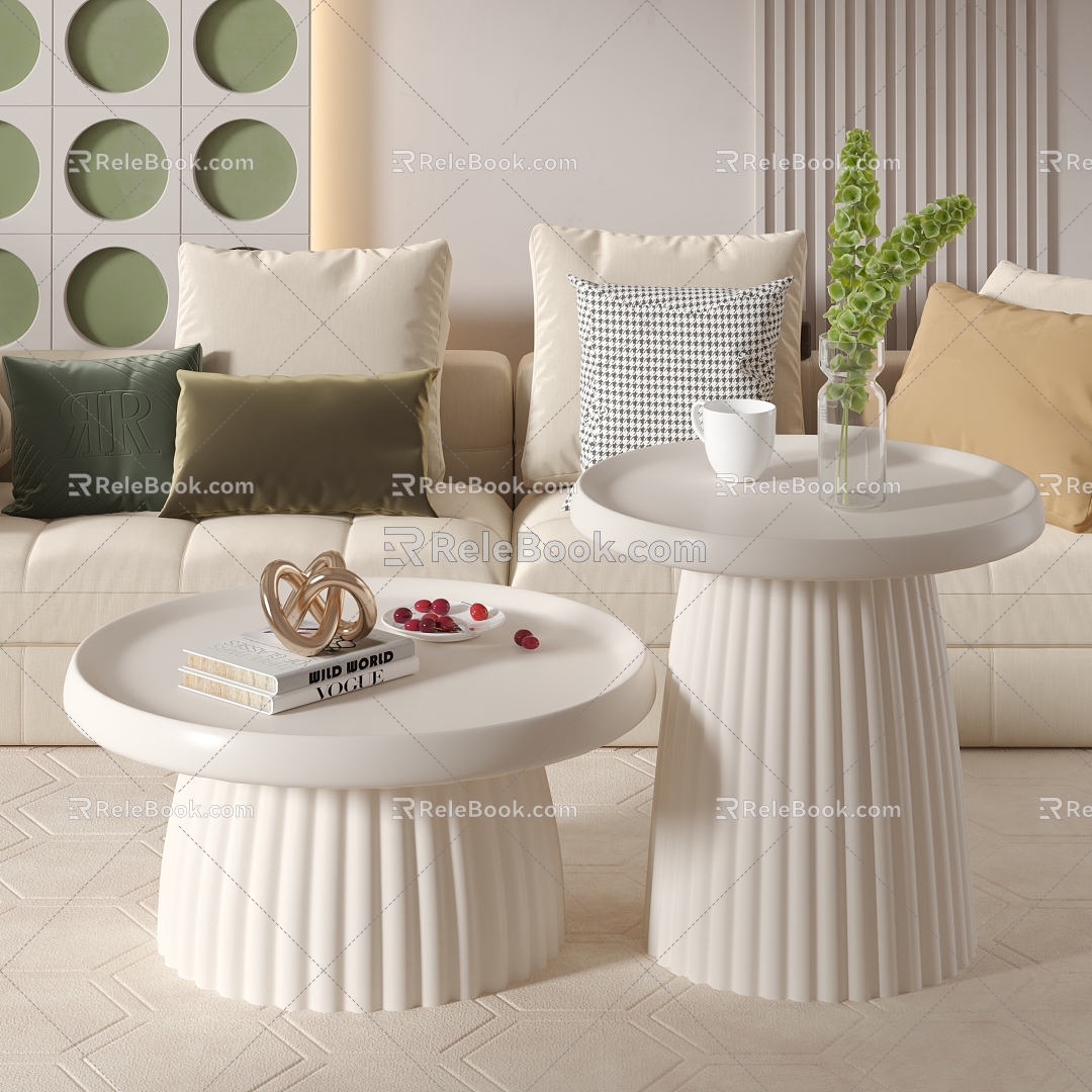 Modern coffee table casual small table 3d model