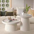 White Coffee Tables With Ribbed Bases Books Gold Decor Red Berries In Modern Living Room