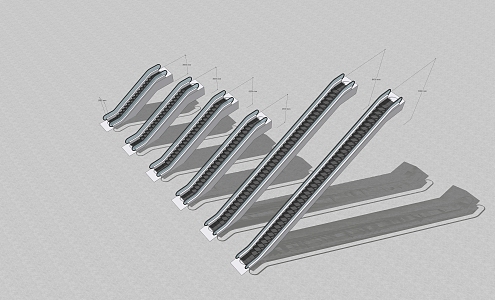 Modern elevator commonly used escalator 3d model