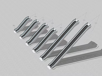 Modern elevator commonly used escalator 3d model