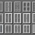 Sliding Doors with Various Decorative Patterns and Different Frame Designs for Home Interiors 3d model